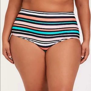 Torrid Multi Stripe Hi-Waist Smooth Swim Bottom